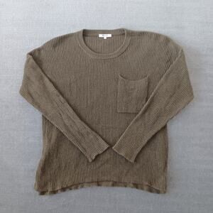 Madewell Thompson‎ Pocket Pullover Sweater Army Green Womens Large Comfy Cozy